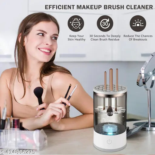 Electric Makeup Brush Cleaner, Makeup Brush Cleaner Machine with Brush Clean Mat, Automatic Cosmetic Brush Cleaner Makeup Brush Tools for All Size Beauty Makeup Brushes Set
