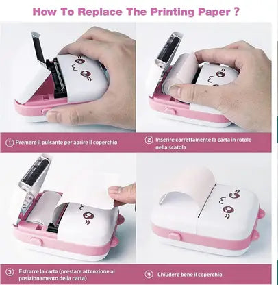 Mini Thermal Printer inkless Bluetooth Pocket Printer for Prints Picture Mini Thermal Printer