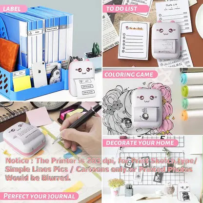 Mini Thermal Printer inkless Bluetooth Pocket Printer for Prints Picture Mini Thermal Printer